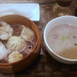 旅湾喫茶TA TA TEA - ランチ：飲茶盛り合わせ＋台湾風雑穀お粥