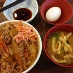 すき家 - 牛丼並290円+玉子セット100円