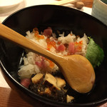 涿屋 - 201510再訪 最後は松茸の天ぷらを添えてお出汁をかけて