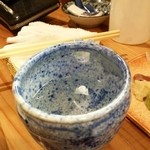 Sakaba Juurokuban - 日本酒1合。この日は月山、七冠馬など、地元産を中心に