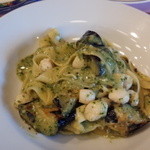 アンティカ オステリア バーチョ - 小柱と秋茄子のバジルソースのタリアッテレ