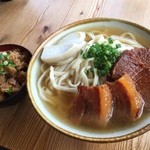 きしもと食堂 - 岸本そば特大＋じゅーしー