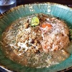 堕天使かっきー - 鯛出汁鶏キーマカレー大盛り玉子とチーズトッピング1000円