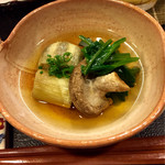 まにわ - ほうれんそう、椎茸、秋焼なすのお浸し