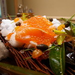 京懐石 吉泉 - 信州産サーモンの一夜昆布締め