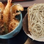 隠れ庵 - 天丼定食(そば付)￥1600