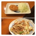 山田うどん - とーちゃんの❤
      おかわり✨
      ●コロッケ
      ●野菜炒め
      
      