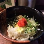 い草製麺所 - 明太子バターと大葉のぶっかけ