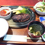 牛肉厨房　円相 - 花園牛ハンバーグステーキランチセット