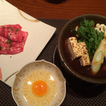 和み処 男山 - 仙台牛のすき焼き（赤味噌仕立て）