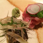 和み処 男山 - 鮪のたたきと炙り秋刀魚