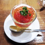 オー・ペシェ・グルマン - 料理写真:人参のムース　トマト、コンソメジュレ添え