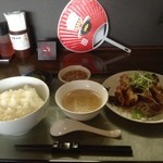 中華工房おかげさま - とりから甘酢かけ定食