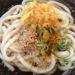 Hanamaru Udon - かけうどん中 出汁が少ない はなまるはどこもこう 天かすなど 自分なりにセルフで足す