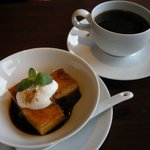CAFE＆BAR 楽水楽山 - 「ほろにがプリン」と「ブレンドコーヒー　マイルド」