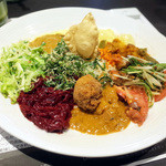 アーユルヴェーダ・カフェ ディデアン - この日のランチビュフェ。ツボクサのサンボル最高