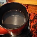 そば処 一庵 - 最初から提供される蕎麦湯には意味有り（H27.10.9撮影）