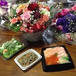 いかり - ・長芋とオクラのサラダ・きんぴらゴボウ・海鮮の弁当