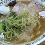 なにや - ねぎそばの麺とネギ、クローズアップ