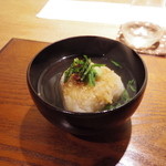 もり山 - 2015.10)〆は縮緬山椒のおにぎり茶漬け