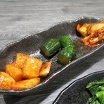 鳥取和牛 因幡の国守 - コース内のキムチ盛り