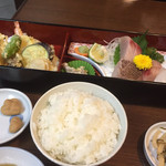 京屋 - 天ぷら刺身弁当