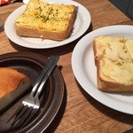 Nokka - マーマレード&チーズトースト、エッグトースト、本日のケーキ(ベイクドチーズケーキ)、どれも美味です。