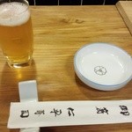 仁平寿司 - セッティング　乾杯ショットはＤ氏のレビューで（笑）