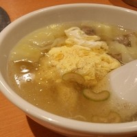 銀座しゃぶ通 - 残り汁でワンタンスープ