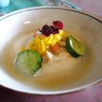 荒手茶寮 - 蟹と長芋の酢の物