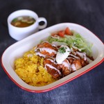 Chicken hangover rice with soup