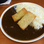 Kanamekariimafukutsurumiten - かぼちゃとひき肉のチーズ春巻きカレー