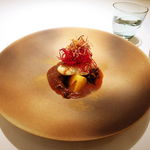 レストランエール - 鯛のポワレ キノコのソース 柿のマリネ(正式名称不明)