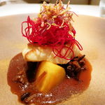 レストランエール - 鯛のポワレ キノコのソース 柿のマリネ(正式名称不明)