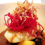 レストランエール - 鯛のポワレ キノコのソース 柿のマリネ(正式名称不明)