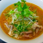 Pho Bo Satay (Beef noodles with Vietnamese chili oil)