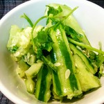 Yam Ten Kuah (spicy cucumber and coriander salad)
