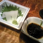 寿し徳 - イカ刺　（海苔醤油添え）