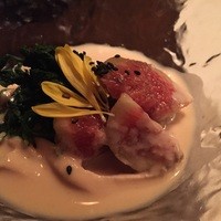 先斗町 魯ビン - 蒸し鶏と無花果の和え物