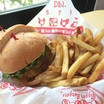 Teddy's Bigger Burgers - モンスターダブルバーガーチェダーチーズトッピング　ビッグのコンボ