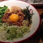 三田製麺所 - まぜそば+おかか飯照明の都合で暗くなっちゃった