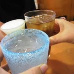 沖縄料理　ゆいまーる - 泡盛で( ^_^)／▼☆▼＼(^_^ ) カンパーイ