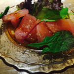 島添食堂 - びんちょうまぐろの和カルパッチョ