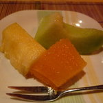 酒彩 庵寿 - ☆〆のフルーツ３点盛り(^o^)丿☆