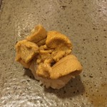 Sea urchin nigiri from Oma