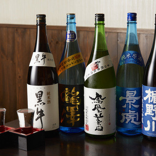 Sake carefully selected by the manager