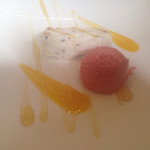 レストラン 花水 - カッサータとブラットオレンジのソルベ