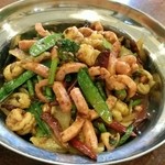 晴々飯店 - 海老とチョリソーの乾鍋　980円