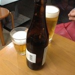 名前の無いお寿司屋さん - new瓶ビールは500円とフツウ価格。