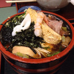 水天宮 長寿庵 - 夏野菜うどん1000円 なかなか美味しい。
